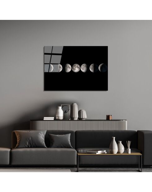 Impression sur verre Lune multicolore - 70x100cm