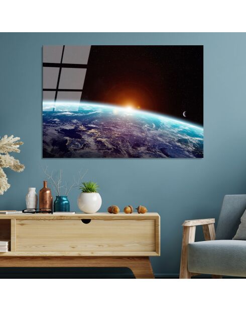 Glasprint met veelkleurige aarde - 70x100cm