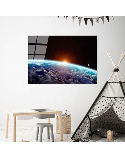 Glasprint met veelkleurige aarde - 70x100cm