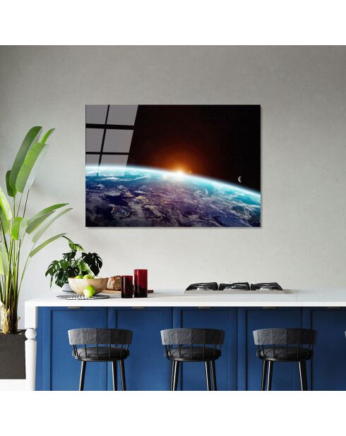 Glasprint met veelkleurige aarde - 70x100cm