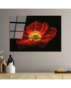 Impression sur verre Fleur multicolore - 70x100cm