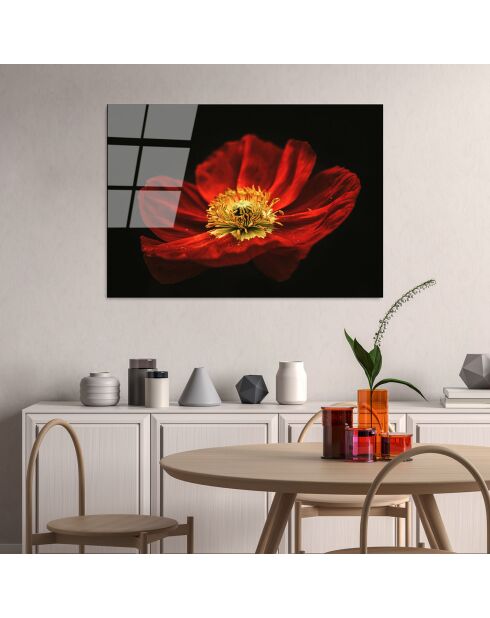 Mehrfarbiger Blumenglasdruck - 70x100cm