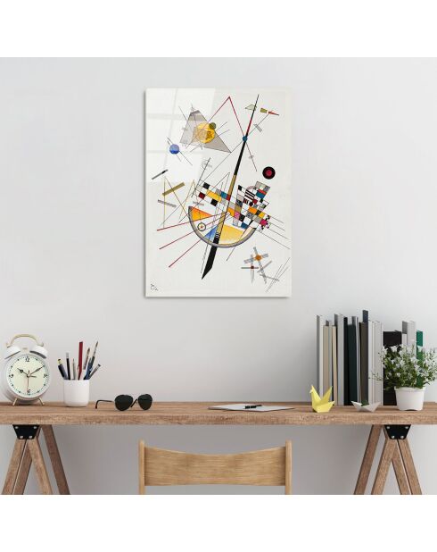 Riproduzione multicolore Miro su vetro - 50x70cm