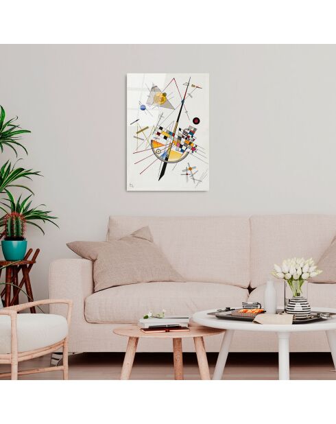 Riproduzione multicolore Miro su vetro - 50x70cm