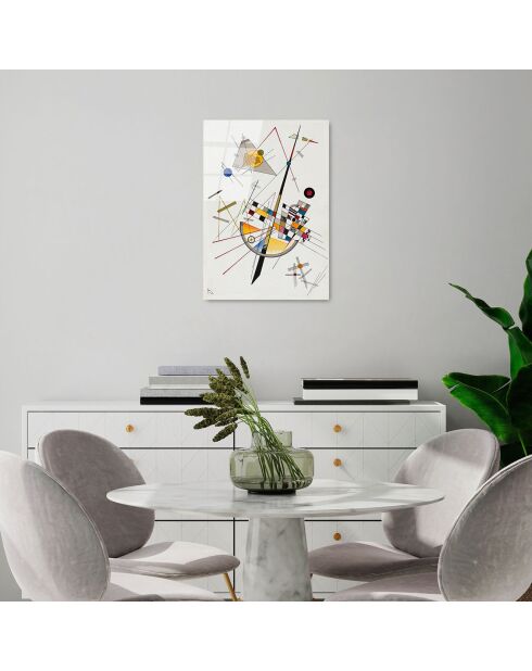 Riproduzione multicolore Miro su vetro - 50x70cm