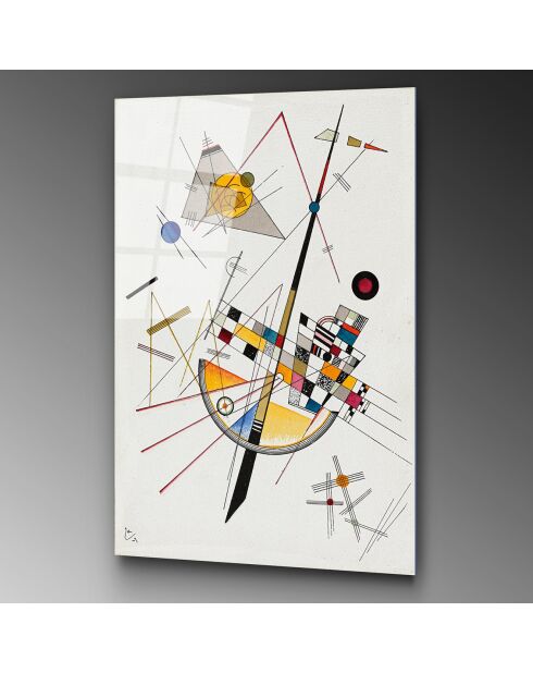 Riproduzione multicolore Miro su vetro - 50x70cm