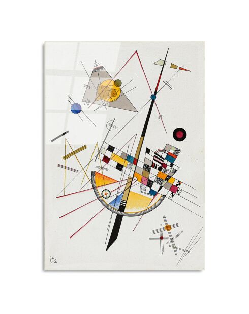 Riproduzione multicolore Miro su vetro - 50x70cm