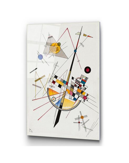 Riproduzione multicolore Miro su vetro - 50x70cm