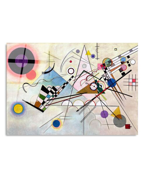 Impression sur verre Reproduction Miro multicolore - 50x70cm