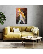 Impression sur verre Freddy Mercury multicolore