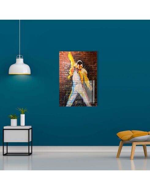Impression sur verre Freddy Mercury multicolore