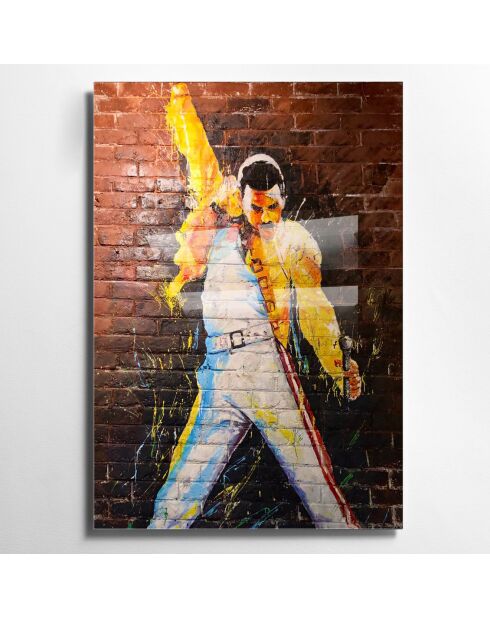 Impression sur verre Freddy Mercury multicolore
