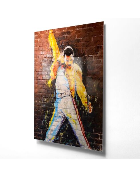Impression sur verre Freddy Mercury multicolore