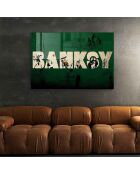 Impression sur verre Banksy multicolore - 70x100cm