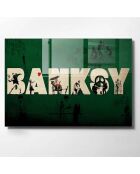 Impression sur verre Banksy multicolore - 70x100cm