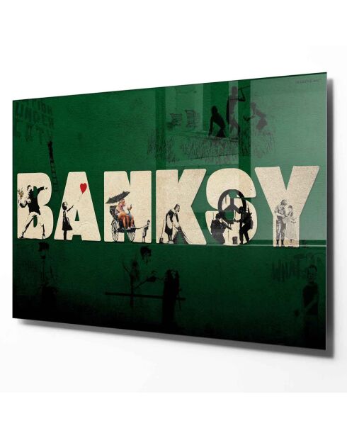 Impression sur verre Banksy multicolore - 70x100cm