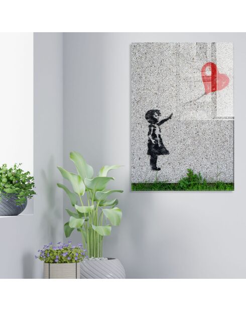 Impression sur verre Reproduction Banksy multicolore