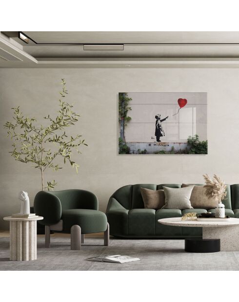 Impression sur verre Reproduction Banksy multicolore