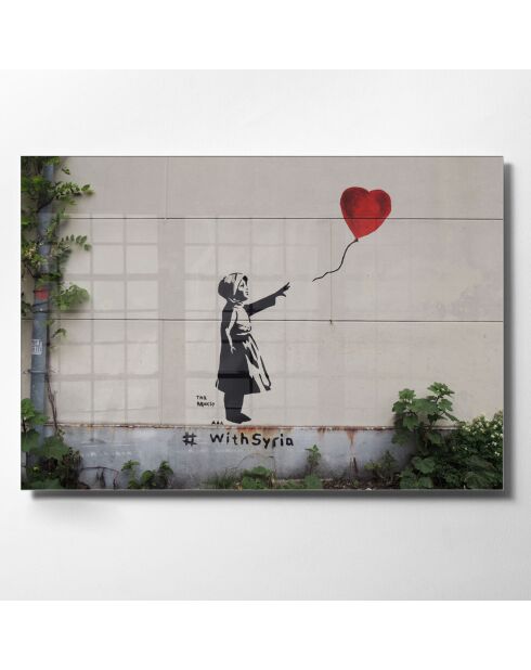 Impression sur verre Reproduction Banksy multicolore