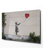 Impression sur verre Reproduction Banksy multicolore