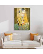 Impression sur verre Reproduction Klimt Le Baiser multicolore - 50x70cm