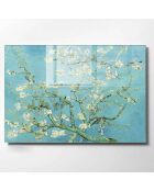 Impression sur verre Reproduction Van Gogh - Amandier en fleurs multicolore - 50x70cm