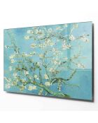 Impression sur verre Reproduction Van Gogh - Amandier en fleurs multicolore - 50x70cm