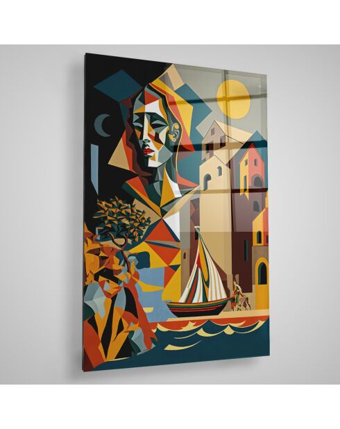 Mehrfarbiger abstrakter Glasdruck