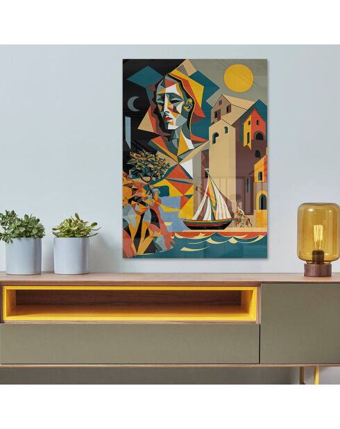 Mehrfarbiger abstrakter Glasdruck