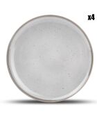 4 Assiettes dessert Freckles grises - D.19.5 cm