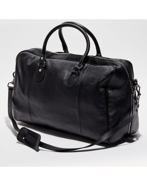 Sac week-end en Cuir Claude noir - 49x30x20 cm