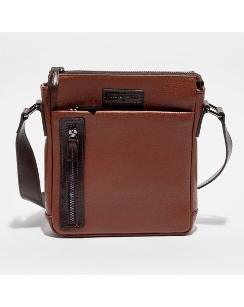 Sacoche en Cuir Giorgio marron - 20x23x4 cm