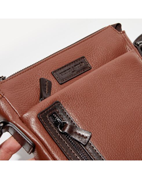 Sacoche en Cuir Giorgio marron - 20x23x4 cm