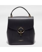 Sac à main/Sac à dos en Cuir Elena noir - 20x21x12 cm