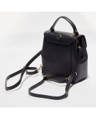 Sac à main/Sac à dos en Cuir Elena noir - 20x21x12 cm