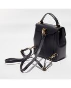 Sac à main/Sac à dos en Cuir Elena noir - 20x21x12 cm