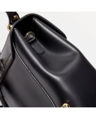 Sac à main/Sac à dos en Cuir Elena noir - 20x21x12 cm