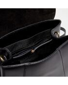 Sac à main/Sac à dos en Cuir Elena noir - 20x21x12 cm