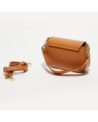 Sac bandoulière en Cuir Nour camel - 20x14x5 cm