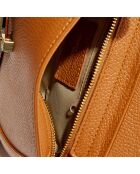 Sac bandoulière en Cuir Nour camel - 20x14x5 cm