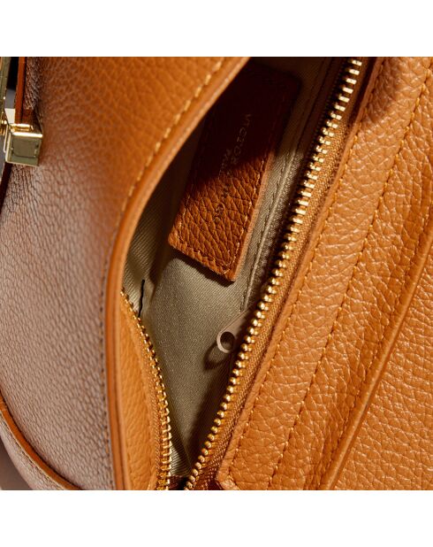 Sac bandoulière en Cuir Nour camel - 20x14x5 cm