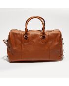 Sac week-end en Cuir Claude camel - 49x30x20 cm
