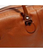 Sac week-end en Cuir Claude camel - 49x30x20 cm