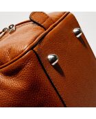Sac week-end en Cuir Claude camel - 49x30x20 cm