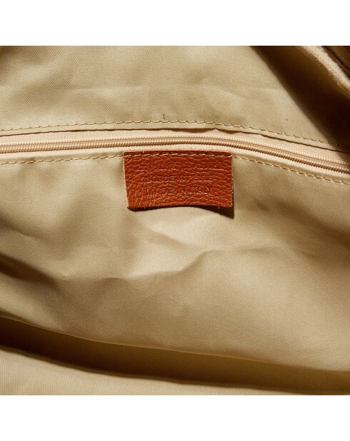 Sac week-end en Cuir Claude camel - 49x30x20 cm