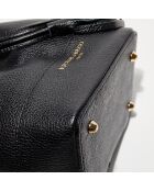 Mini Livy zwarte leren emmertas - 18x21,5x11 cm