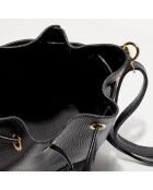 Mini Livy zwarte leren emmertas - 18x21,5x11 cm