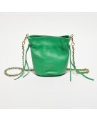 Eonora groene leren schoudertas - 17x19,5x15 cm