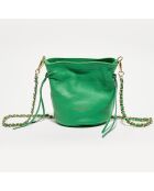 Eonora groene leren schoudertas - 17x19,5x15 cm