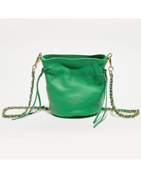 Eonora groene leren schoudertas - 17x19,5x15 cm